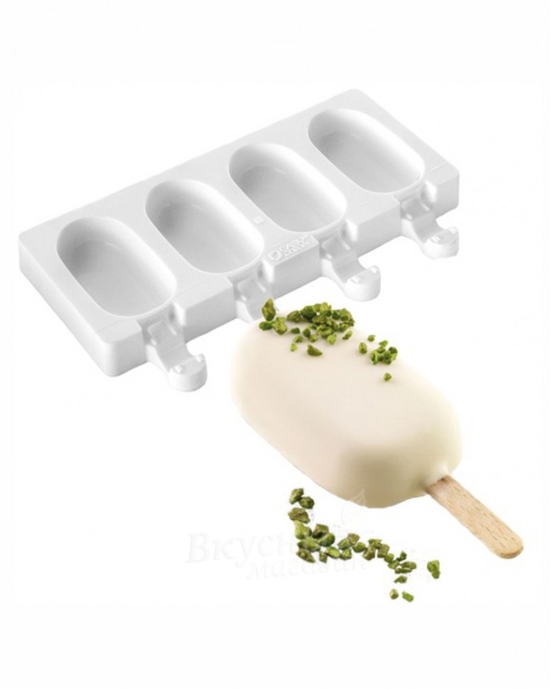 Силиконовая форма для мороженого и пирожных эскимо , 9х4,5  см