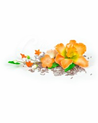 Сахарные цветы из мастики «Букет на проволоке - Орхидеи с Оранжевым напылением», Казахстан