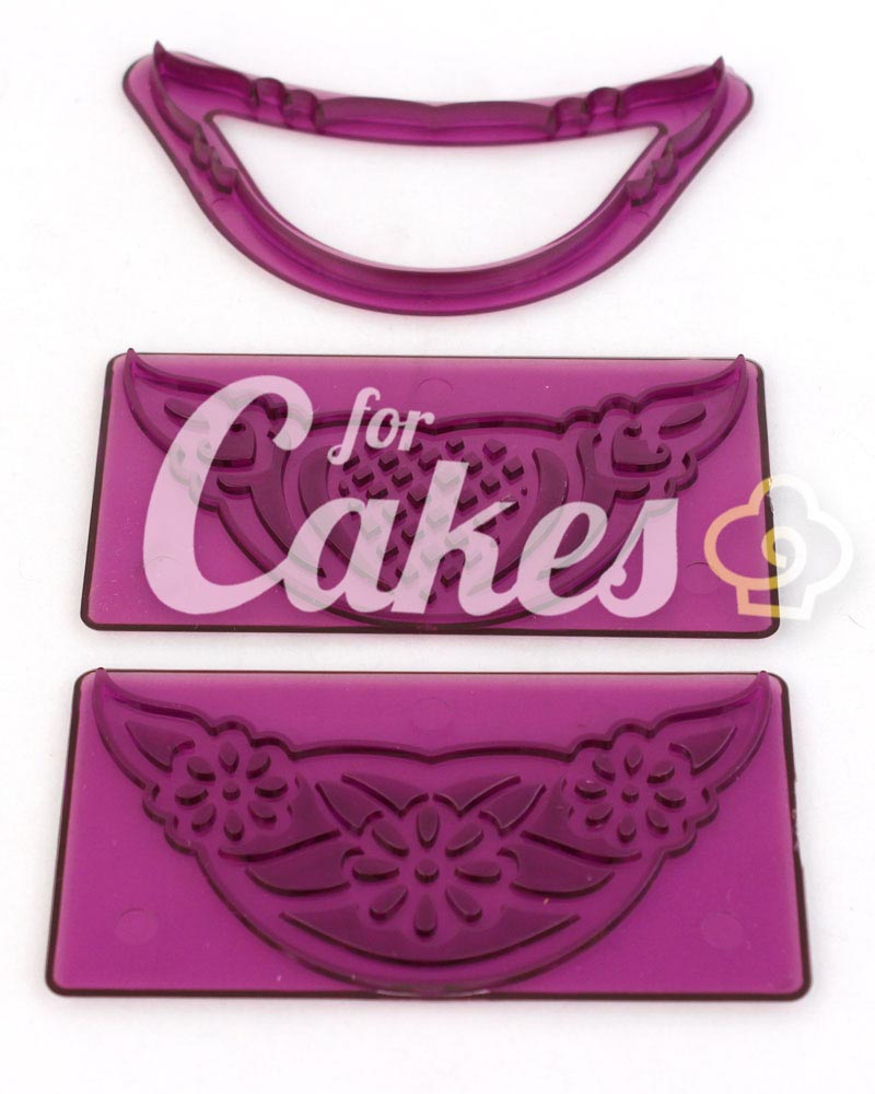 Вырубки для мастики с узором для украшения боковины торта, для пинеток из мастики, Италия