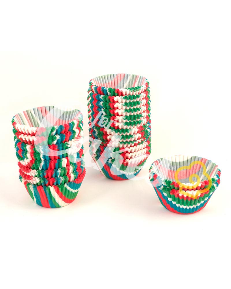 Капсулы бумажные для оформления и выпечки (тарталетки) с цветным  рисунком, 1000 шт