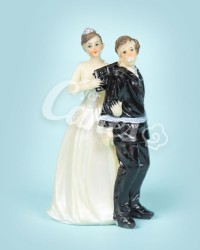 Керамические статуэтки Жениха и Невесты с юмором, 15414A