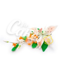 Сахарные цветы из мастики «Букет на проволоке - Лилии с Персиковым напылением», Казахстан