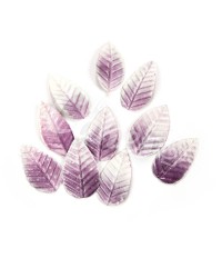 Вафельные листики «Лист Ясеня», крупный, цвет бело-фиолетовые