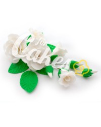 Сахарные цветы из мастики «Букет на проволоке - Розы Белые», Казахстан