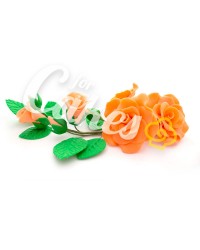 Сахарные цветы из мастики «Букет на проволоке - Розы Персиковые», Казахстан