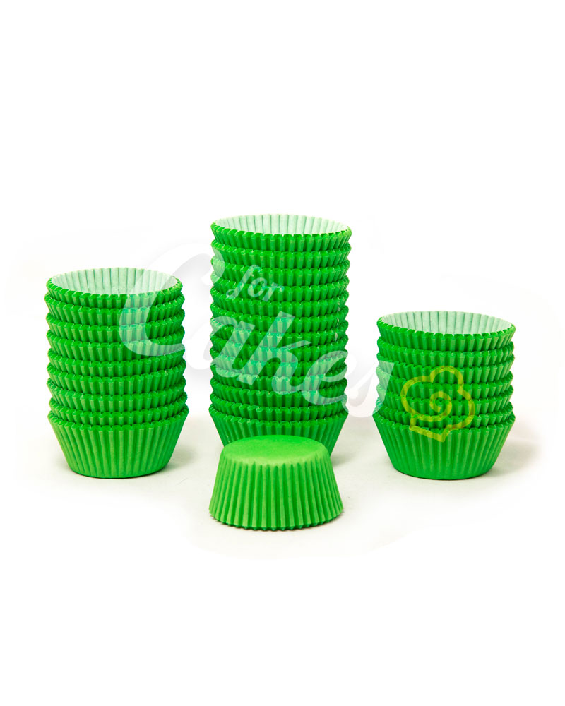 Капсулы бумажные для оформления и выпечки (тарталетки) однотонные Зеленые, 50 шт