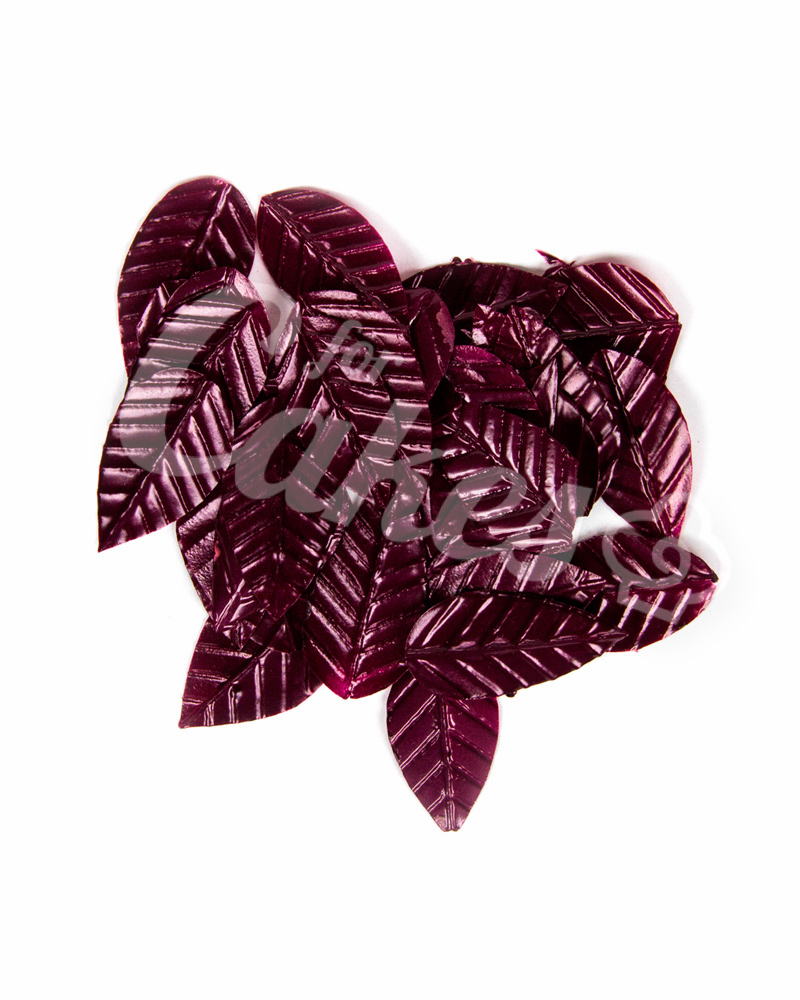 Вафельные листики «Лист Ясеня», мелкий, цвет бородовый