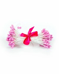 Тычинки с блестками для цветов из мастики «Розовые», Китай