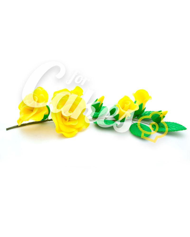 Сахарные цветы из мастики «Букет на проволоке - Розы Желтые», Казахстан