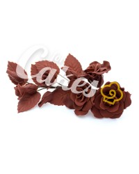 Сахарные цветы из мастики «Букет на проволоке - Розы Шоколадные», Казахстан