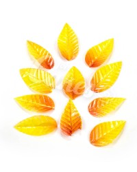 Вафельные листики «Лист Ясеня», крупный, цвет Жёлто-оранжевые 