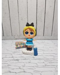 Сахарная фигурка из мастики кукла «LOL» голубая с бантиком , Казахстан