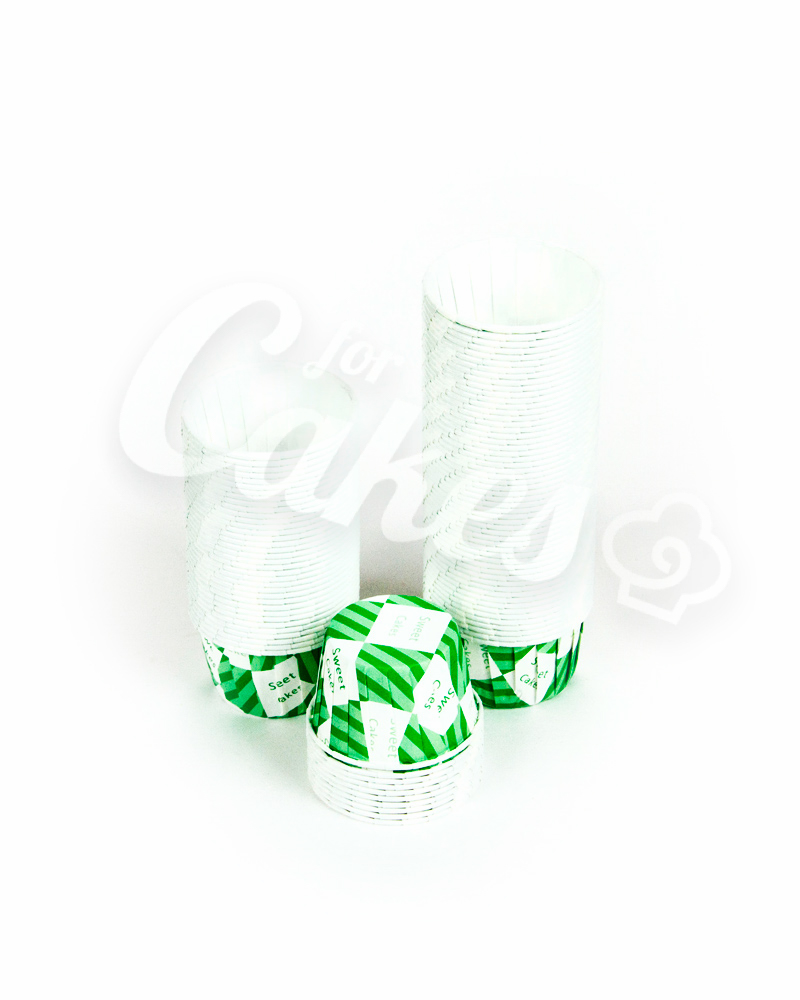 Капсулы для выпечки с зеленым рисунком, 44х35 мм