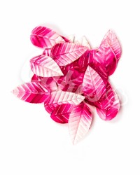 Вафельные листики «Лист Ясеня», крупный, цвет бело-розовый