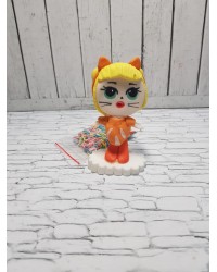 Сахарная фигурка из мастики кукла «LOL» оранжевая, Казахстан