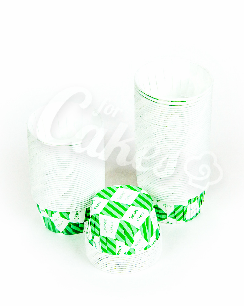 Капсулы для выпечки с зеленым рисунком, 60x40 мм