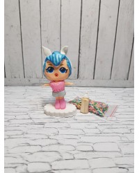 Сахарная фигурка из мастики кукла «LOL» голубая с ушками , Казахстан