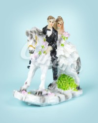 Керамические статуэтки Жениха и Невесты Верхом на лошади 