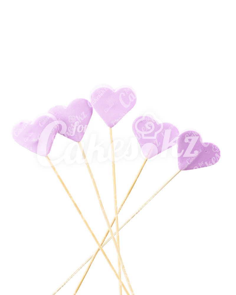 «Сердечки» на шпажках фиолетовые для надписей, Казахстан