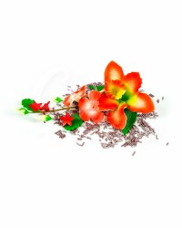 Сахарные цветы из мастики «Букет на проволоке - Орхидеи с Красным напылением», Казахстан