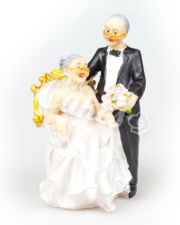 Керамические статуэтки Жениха и Невесты Пожилые, Золотая Свадьба, Бриллиантовая Свадьба 