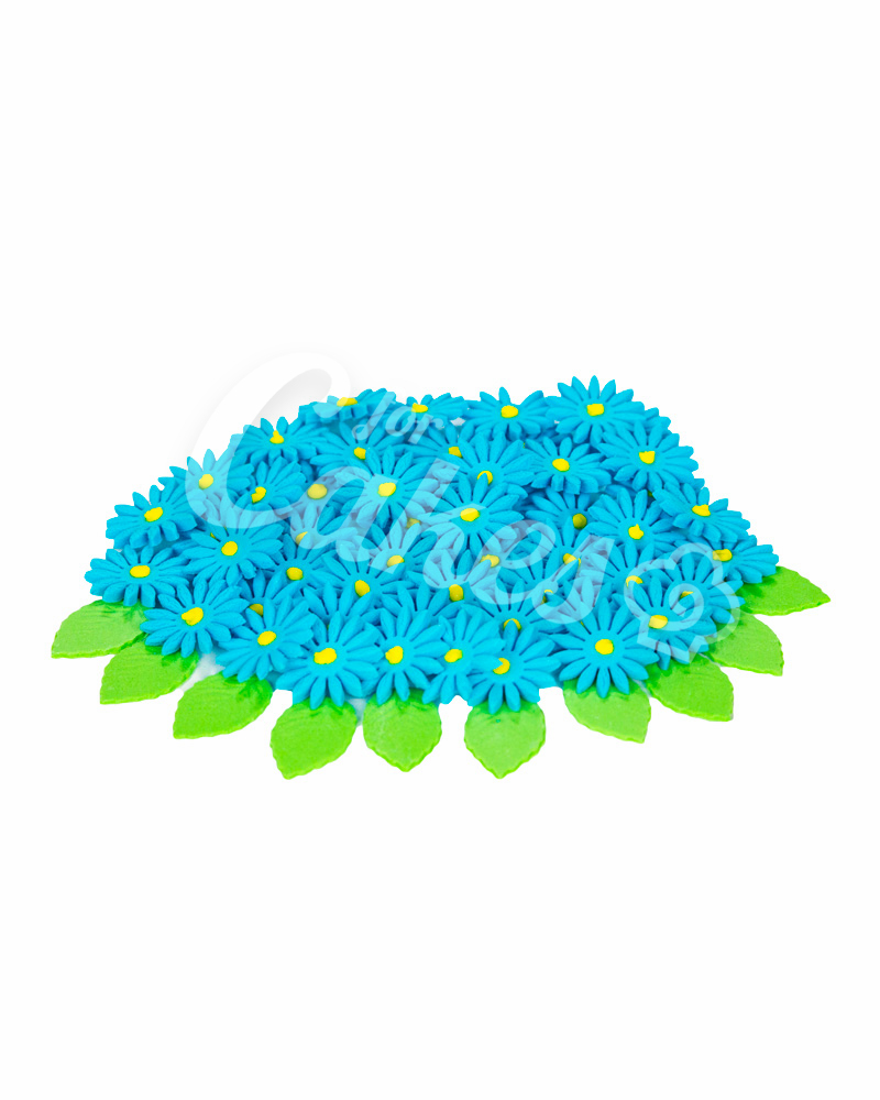 Сахарные цветы из мастики «Маргаритки голубые»