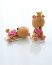 Сахарная фигурка из мастики «Мишки с короной для девочки», Казахстан