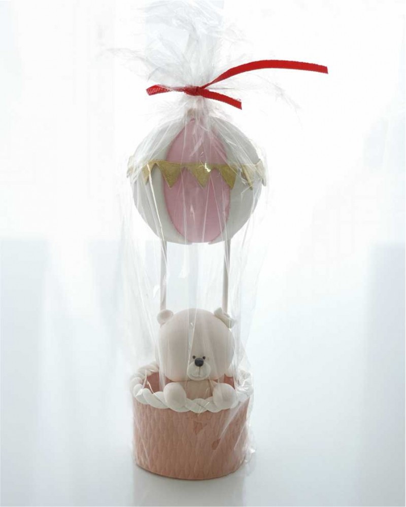 Сахарная фигурка из мастики «Тедди на розовом воздушном шаре», Казахстан